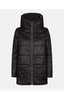 Furry Hooded Reversible Coat - Black