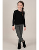 Knitted Crew Neck Sweater - Black w/ Bow (Mommy & Me option)