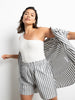 Poplin Paper Bag Short-Optic Stripe