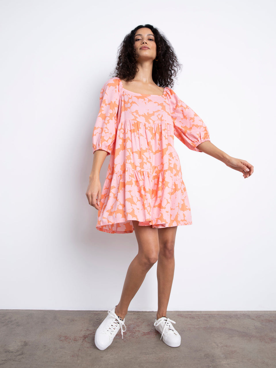 Weekender Babydoll Dress- Melon Field