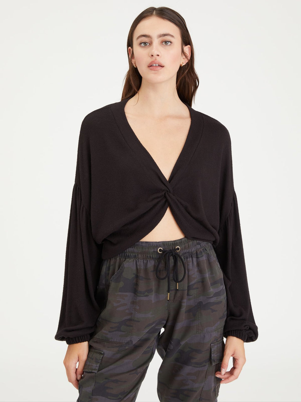 Plot Twist Knit Top - Black