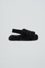 Denise Vegan Fur Slides - Black