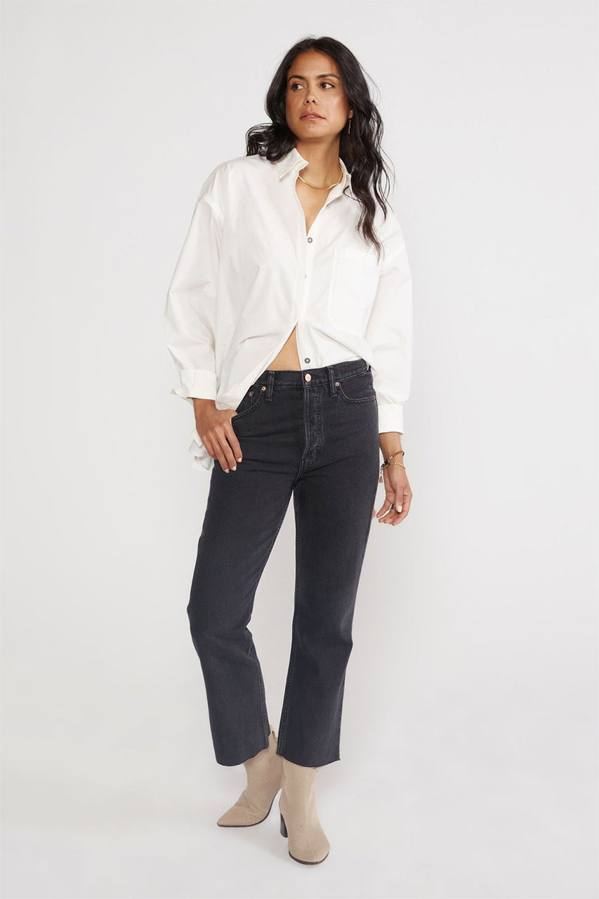 Josie High Rise Crop Flare - Obsidian