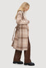 Katja Belted Plaid Coat - Oat
