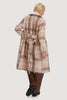 Katja Belted Plaid Coat - Oat