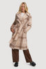 Katja Belted Plaid Coat - Oat