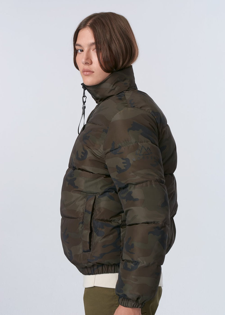 Kari Pongee Puffer - Camo Khaki