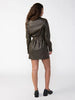 New Leather Like Shirt Dress- Olive Oil