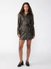 New Leather Like Shirt Dress- Olive Oil