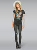 Isabel skinny mid-rise - washed blk distressed