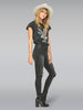 Isabel skinny mid-rise - washed blk distressed