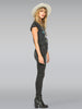 Isabel skinny mid-rise - washed blk distressed