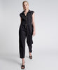 Sleeveless Olivia Aviator Jumpsuit- Washed Black