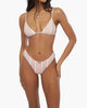 Rosette Scoop Floral Stripes Bikini Bottoms - Baby Pink