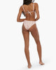 Rosette Scoop Floral Stripes Bikini Bottoms - Baby Pink