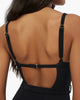 Underwire Crepe Knit One Piece - Black