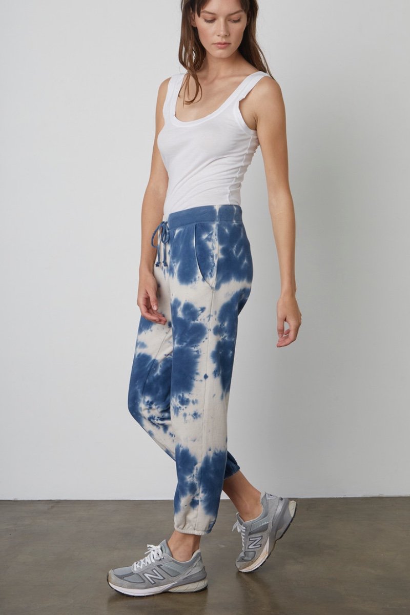 Nissa Tie Dye Fleece Pant - Navy