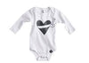 Ninja Heart Onesie Long Sleeve - White