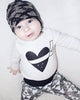 Ninja Heart Onesie Long Sleeve - White