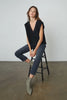 Leah Engineered Stitches Vest- Coal
