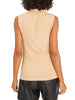 Essential Sleeveless Mock Neck Top - Light Maple
