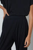 Natasha Pleated Cotton Pants- Black