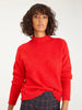 Plush Mock Neck Sweater- Ruby