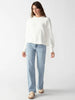 Plush Volume Sleeve Sweater- Creme
