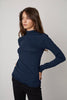 Talisia Mock Neck LS Top - Midnight