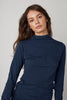 Talisia Mock Neck LS Top - Midnight