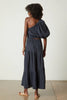 Giselle Linen One Shoulder Dress - Shadow