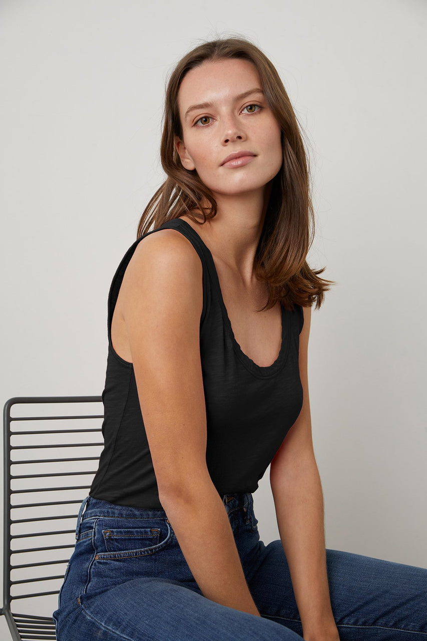 Joy Original Scoop Neck Tank - Black
