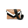 Vonn Chevron Crossbody Bag- Nude Patent/Black & White