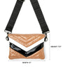 Vonn Chevron Crossbody Bag- Nude Patent/Black & White
