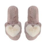Plush Heart Slippers - Large (9-10)
