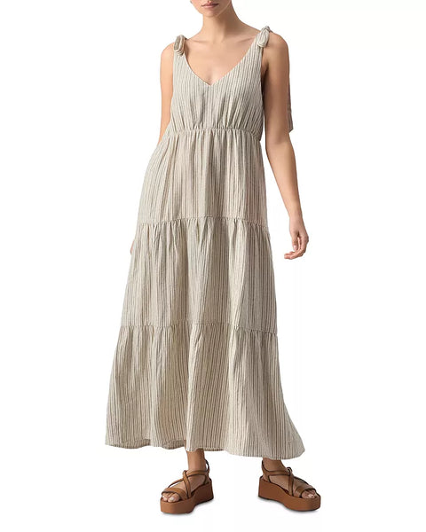 Move Your Body Maxi Dress-Eco Olive Stripe