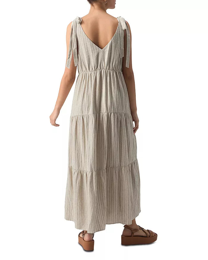 Move Your Body Maxi Dress-Eco Olive Stripe