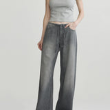 Sienna Low Slung Wide Leg - Ash Grey Aura