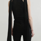 Scarf Tie Top - Black