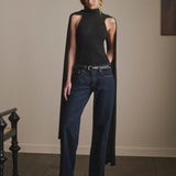 Scarf Tie Top - Black