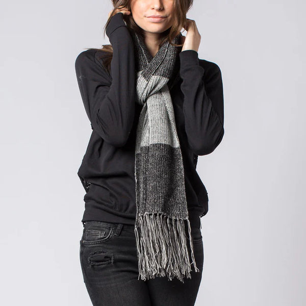 Hayden Striped Scarf - Black