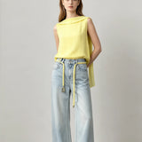 Classy Clara Cape Top - Yellow