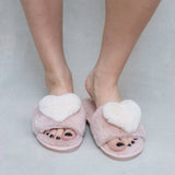 Plush Heart Slippers - Medium (7-8)