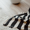 Black Striped Cream Throw Blanket