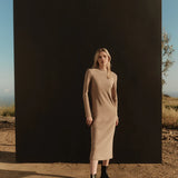 Bray - 2x1 Brushed Rib L/S Dress Pecan