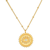 True Visionary White Topaz Evil Eye Necklace 18"