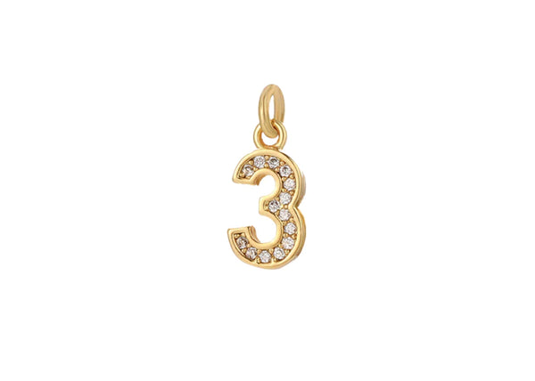 Mini Numbers Charm - 3