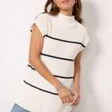 Etta Sweater - Ivory Navy Stripe