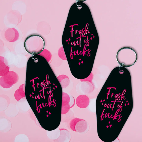 Fresh Out of F*cks Motel Keychain