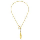 Spiritual Messenger Feather Lariat Necklace 20''